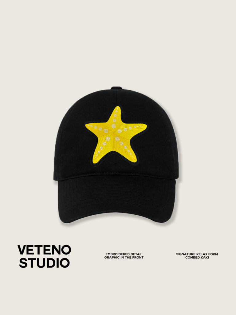 STARFISH EMB BLACK CAP