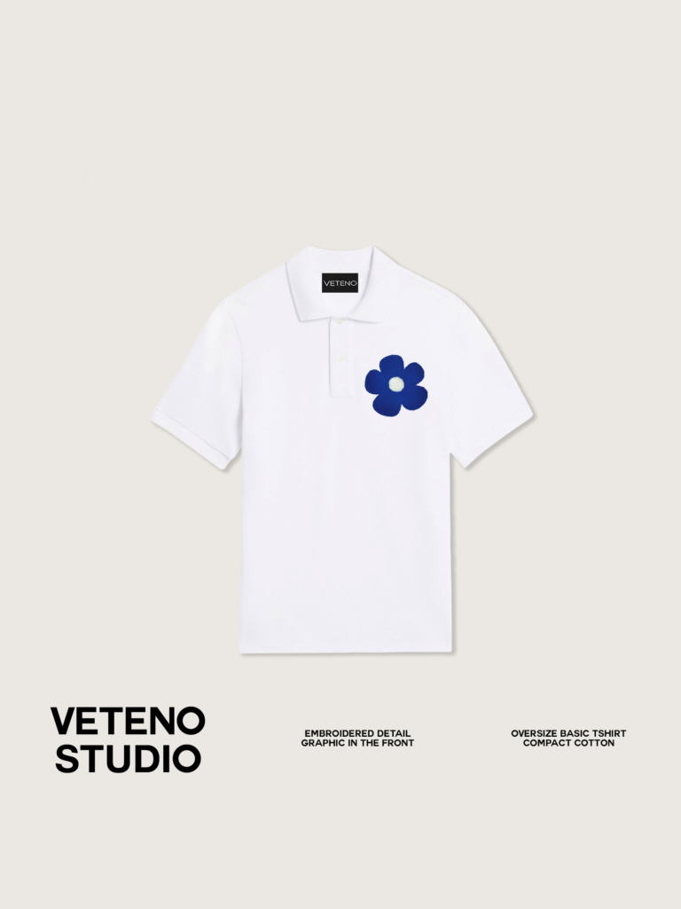 DAISY EMB WHITE POLO