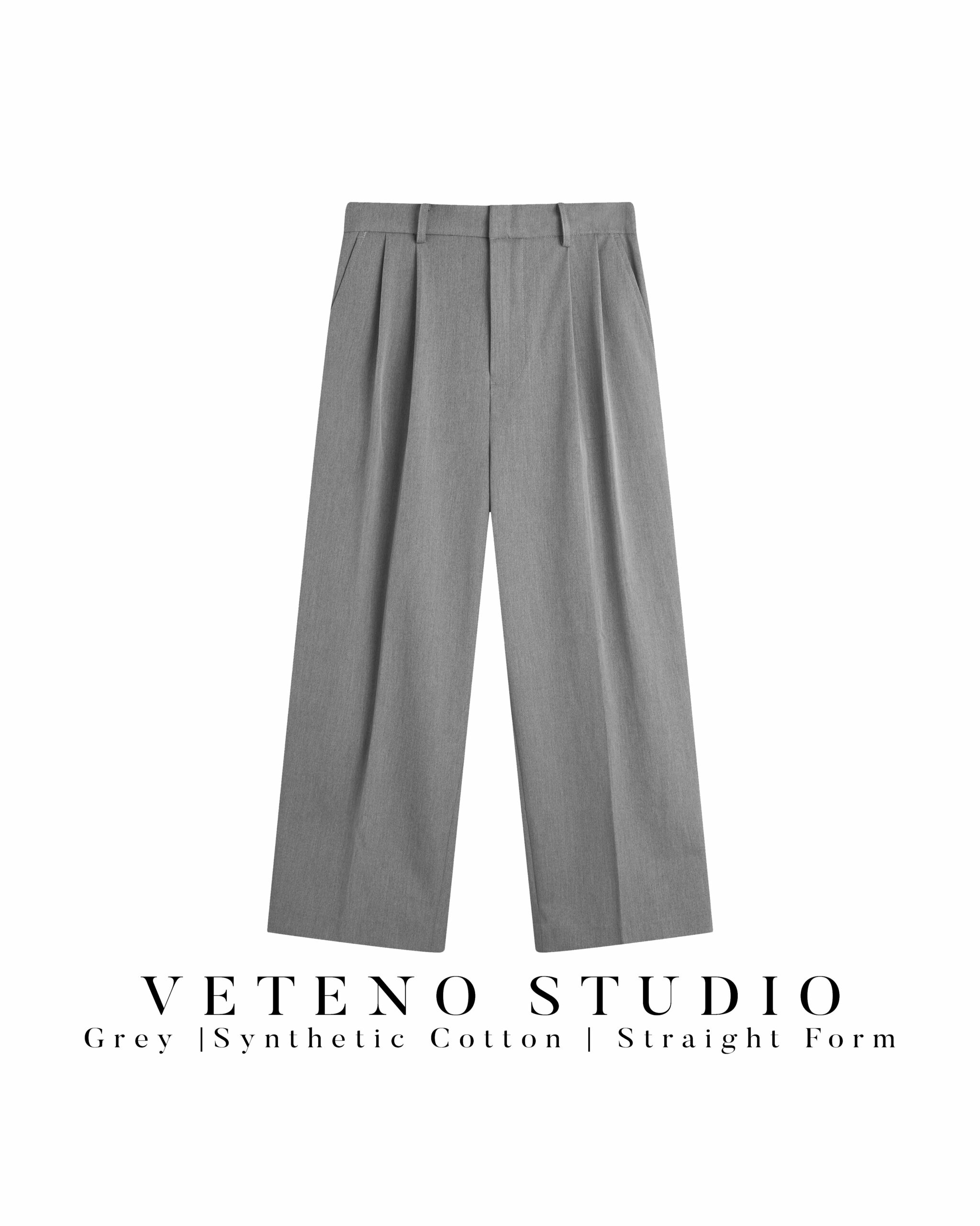 VETENO - QUẦN TÂY XÁM XẾP 2 LY - SET VERSION 2